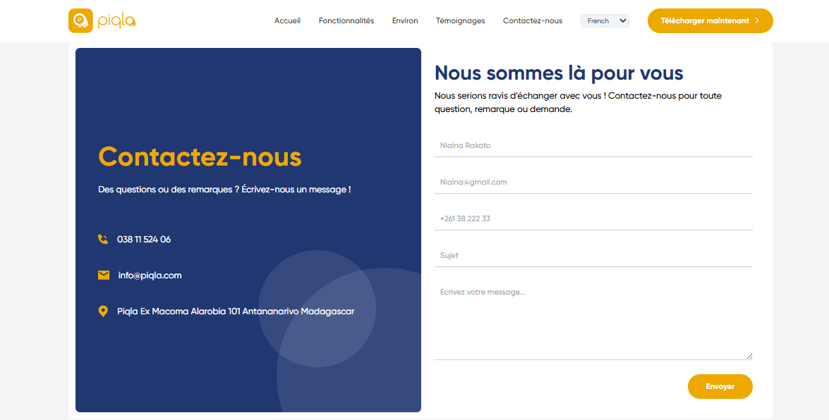 Piqla ride-hailing app website — screenshot 6