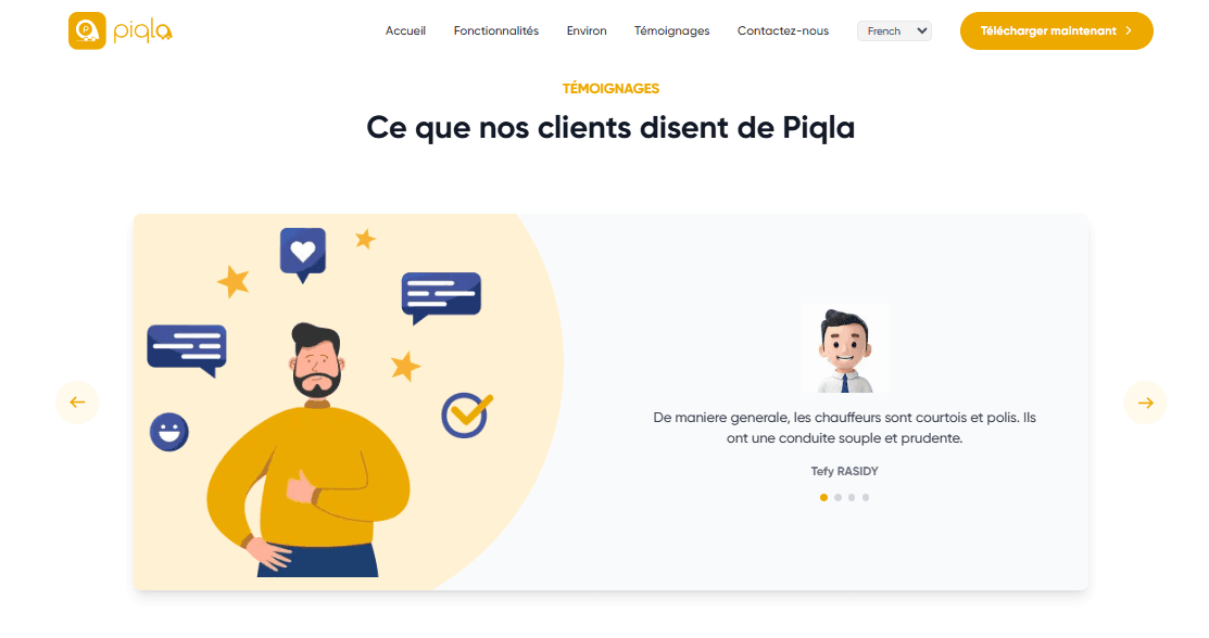 Piqla ride-hailing app website — screenshot 8