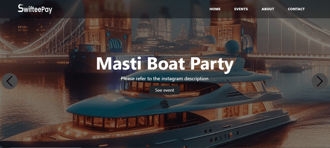 Events & Ticket Selling website — screenshot 1