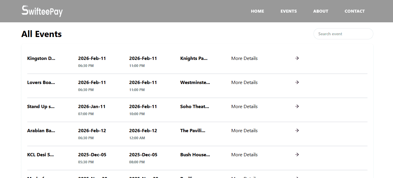 Events & Ticket Selling website — screenshot 5