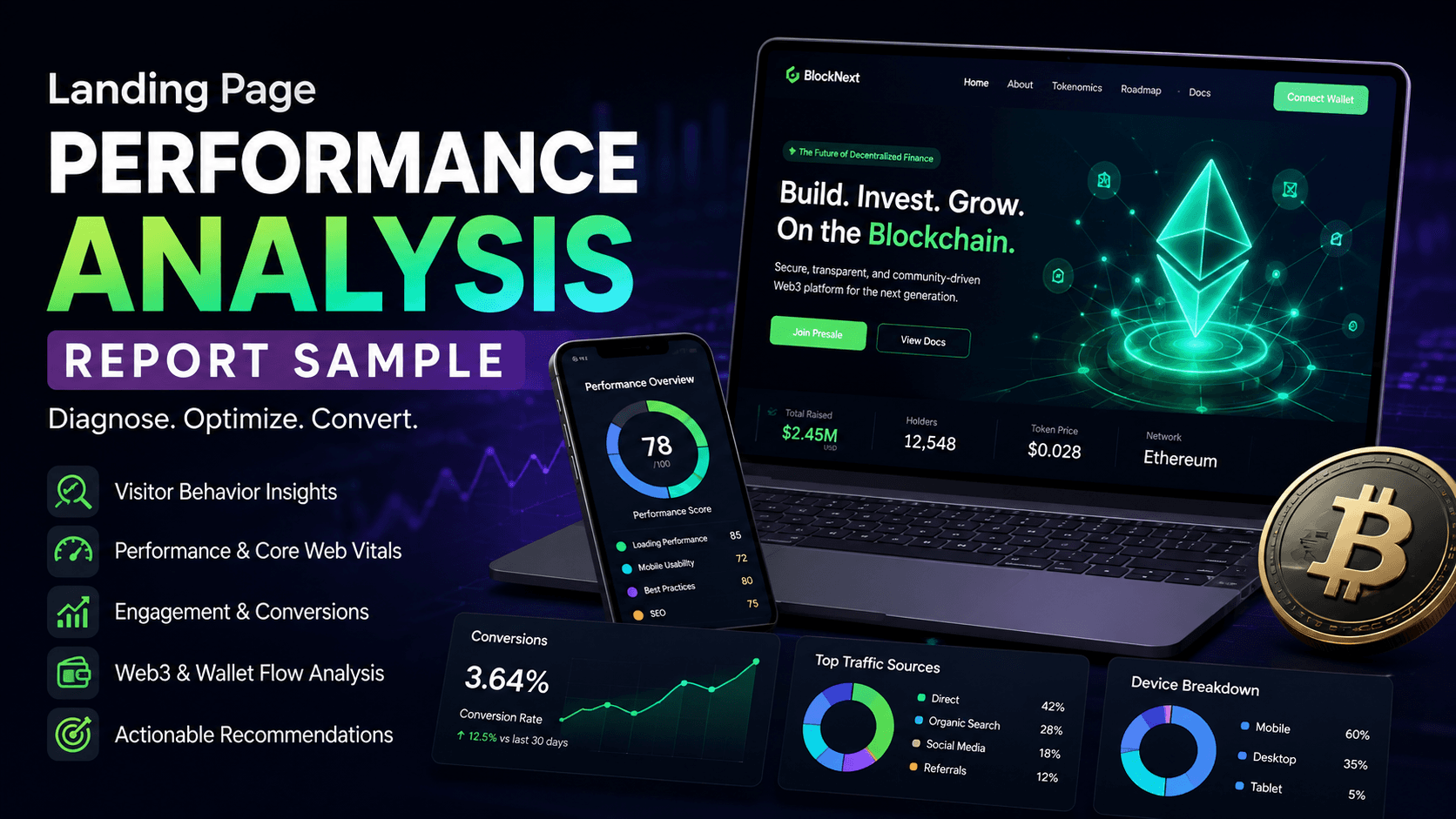 landing page performance analysis report sample