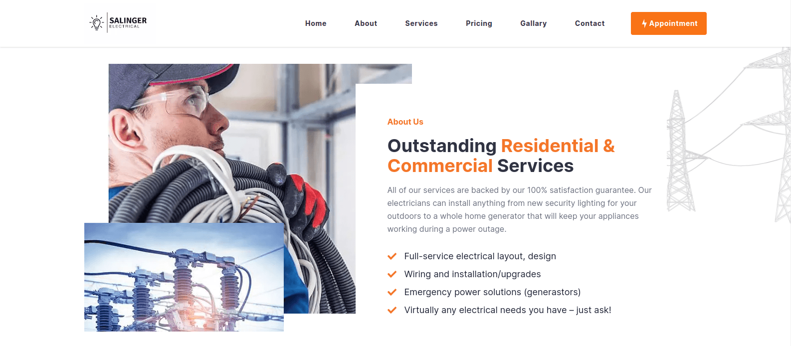 Electrician Website project thumbnail