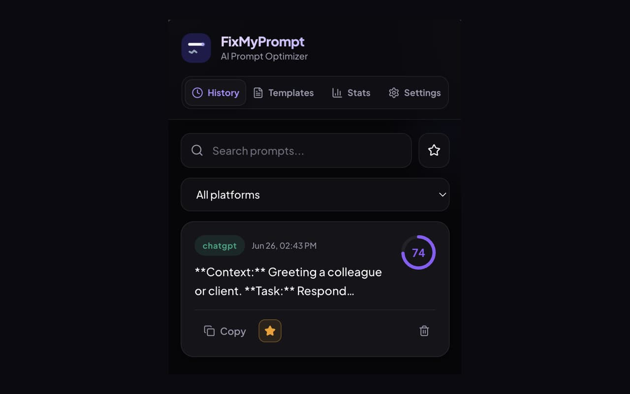 FixMyPrompt — AI Prompt Optimizer — screenshot 5