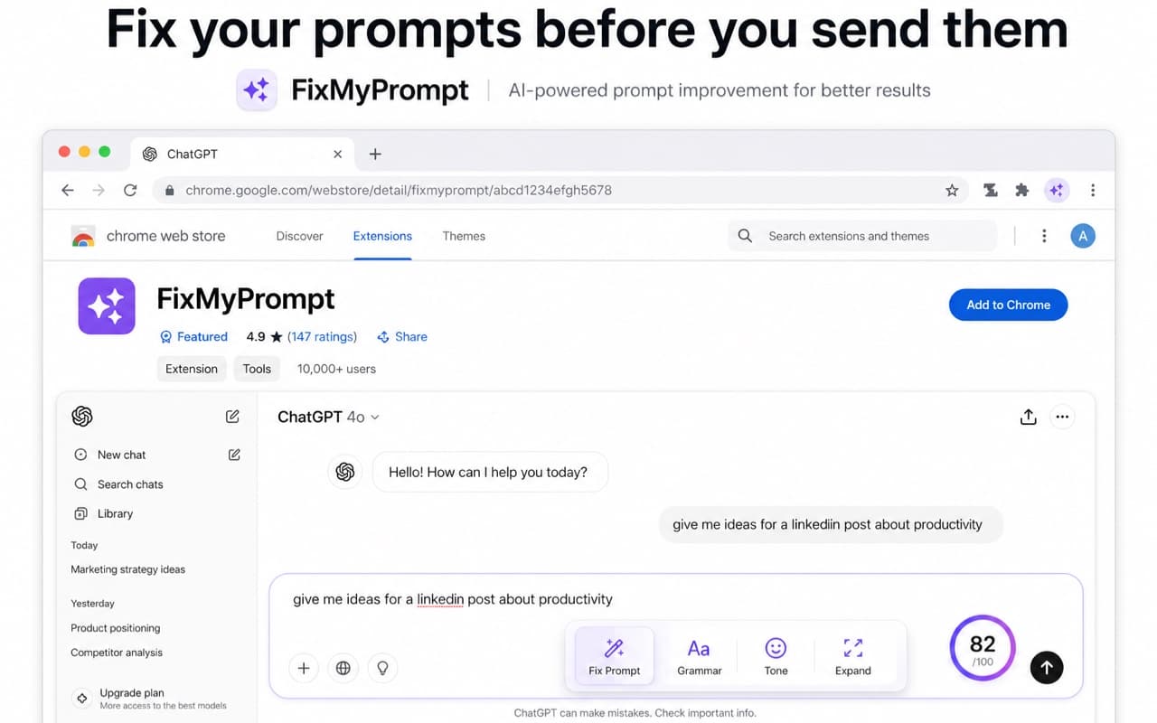 FixMyPrompt — AI Prompt Optimizer project thumbnail