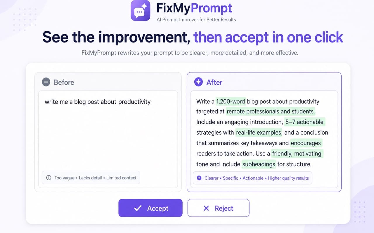 FixMyPrompt — AI Prompt Optimizer — screenshot 3