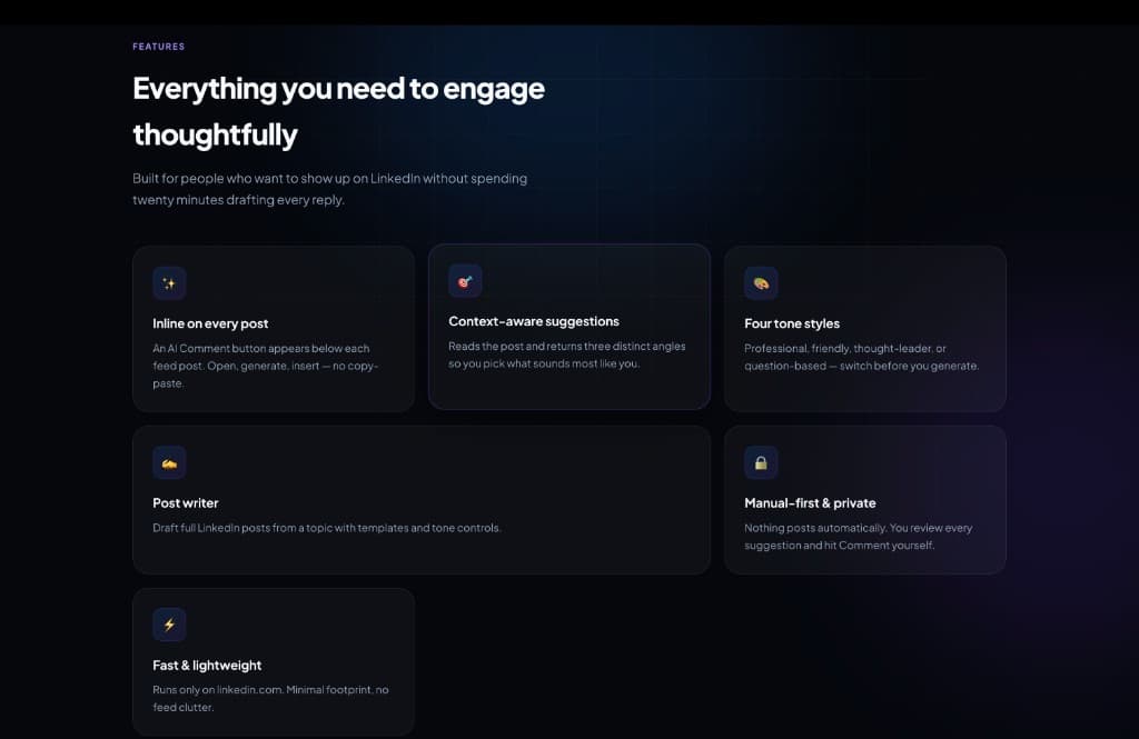 LinkedIn AI Comment Assistant — screenshot 2