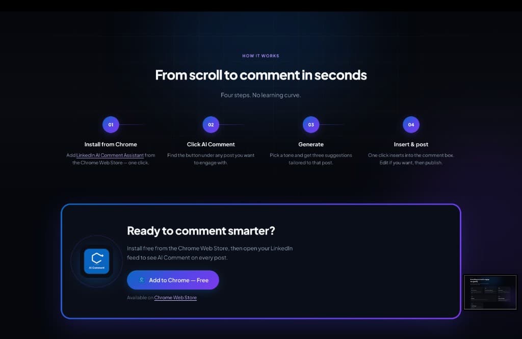 LinkedIn AI Comment Assistant — screenshot 3