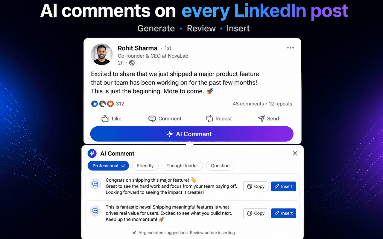 LinkedIn AI Comment Assistant — screenshot 4