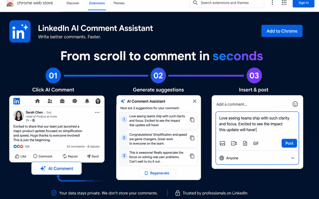 LinkedIn AI Comment Assistant — screenshot 6