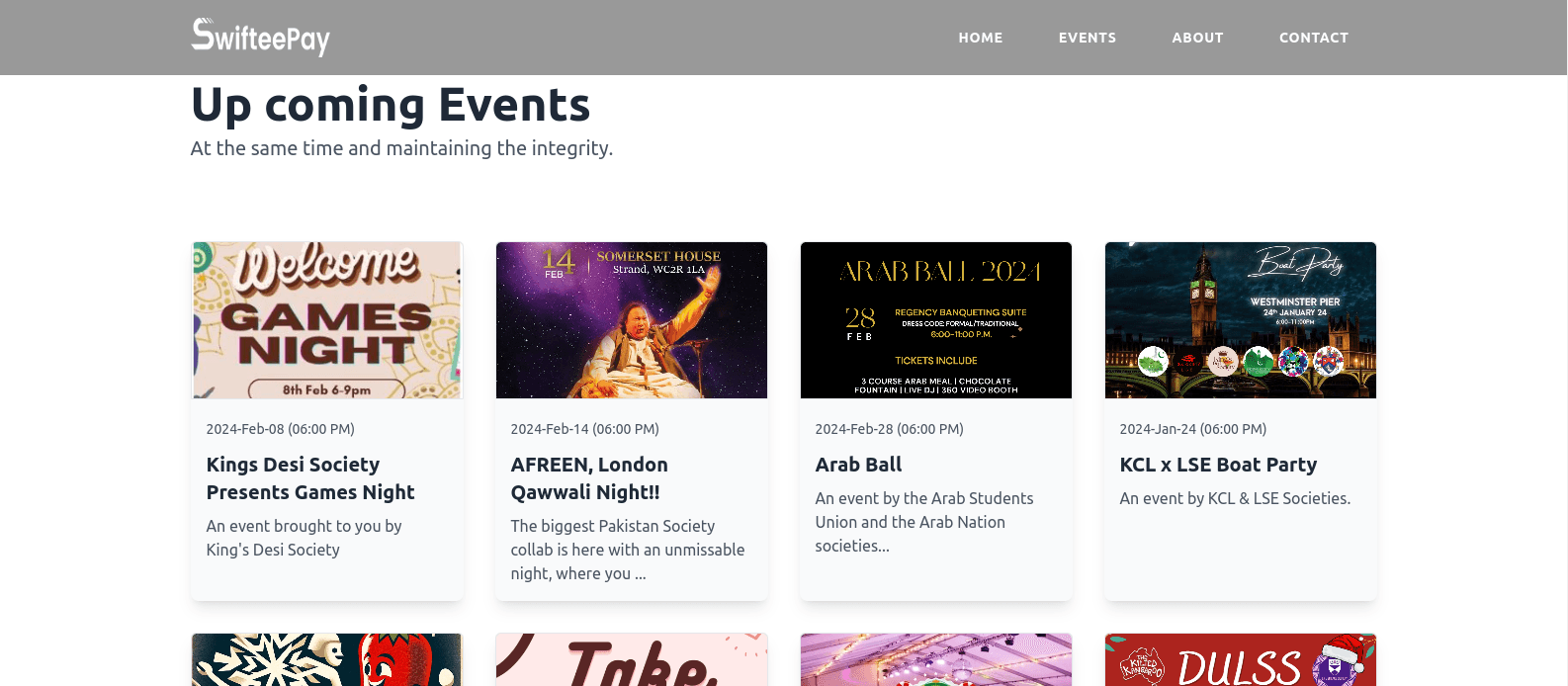 Events & Ticket Selling website project thumbnail